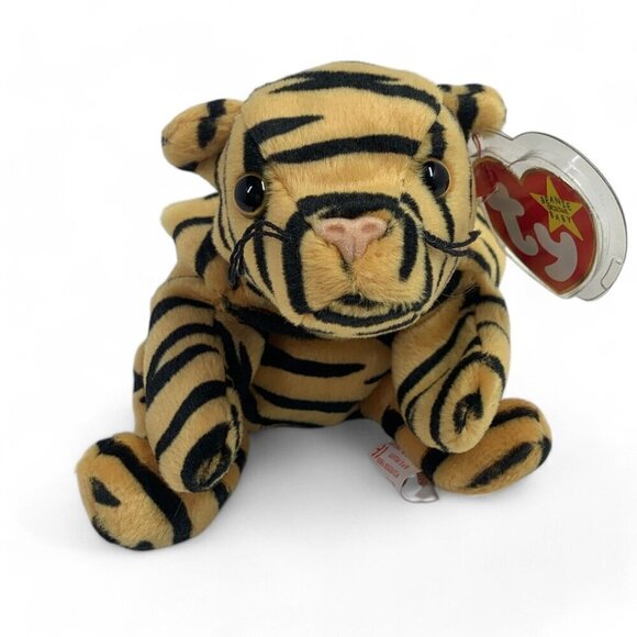 TY Beanie Babies "Stripes" The Tiger 8" Plush Toy Collectible 1995 NWT - Picture 1 of 6